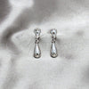Arete Dormilona 02.401.0098 Plata Rodinada, Diseño de Gota, Pulido, Tono Plateado