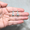 Arete Dormilona 02.401.0099 Plata Rodinada, Diseño de Gota, Pulido, Tono Plateado