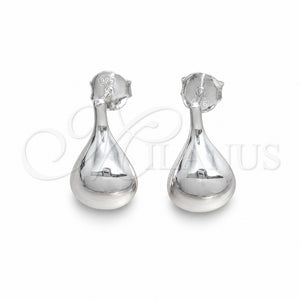 Arete Dormilona 02.401.0099 Plata Rodinada, Diseño de Gota, Pulido, Tono Plateado