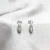 Arete Dormilona 02.401.0100 Plata Rodinada, Diseño de Gota, Pulido, Tono Plateado
