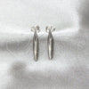 Arete Dormilona 02.401.0104 Plata Rodinada, Diseño de Chunky, Pulido, Tono Plateado