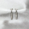 Arete Dormilona 02.401.0104 Plata Rodinada, Diseño de Chunky, Pulido, Tono Plateado