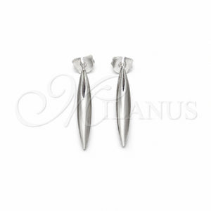 Arete Dormilona 02.401.0104 Plata Rodinada, Diseño de Chunky, Pulido, Tono Plateado
