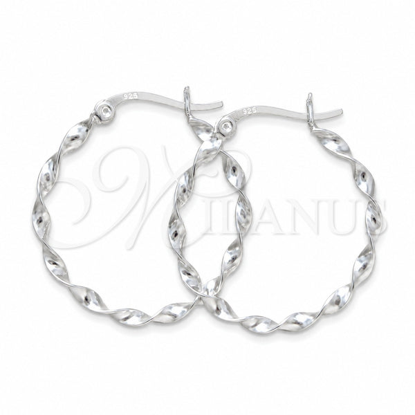 Argolla Mediana 02.401.0105.30 Plata Rodinada, Diseño de Torcido, Pulido, Tono Plateado
