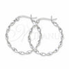 Argolla Mediana 02.401.0105.30 Plata Rodinada, Diseño de Torcido, Pulido, Tono Plateado