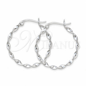 Argolla Mediana 02.401.0105.30 Plata Rodinada, Diseño de Torcido, Pulido, Tono Plateado