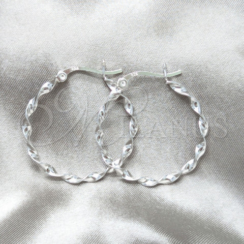 Argolla Mediana 02.401.0105.30 Plata Rodinada, Diseño de Torcido, Pulido, Tono Plateado