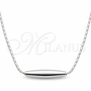 Collares con Dije 04.401.0027.18 Plata Rodinada, Diseño de Chunky, Pulido, Tono Plateado (Grosor 01 MM, 18 Pulgadas de Largo)
