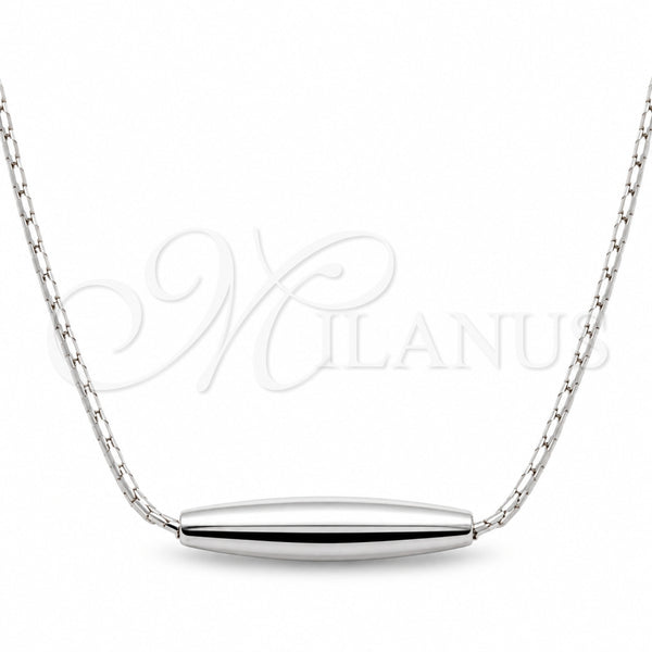 Collares con Dije 04.401.0027.18 Plata Rodinada, Diseño de Chunky, Pulido, Tono Plateado (Grosor 01 MM, 18 Pulgadas de Largo)