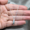 Collares con Dije 04.401.0028.18 Plata Rodinada, Diseño de Gota, Pulido, Tono Plateado (Grosor 01 MM, 18 Pulgadas de Largo)