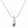 Collares con Dije 04.401.0028.18 Plata Rodinada, Diseño de Gota, Pulido, Tono Plateado (Grosor 01 MM, 18 Pulgadas de Largo)