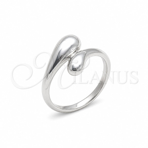 Anillo Elegante 01.401.0001 Plata Rodinada, Diseño de Chunky y Gota, Pulido, Tono Plateado (Talla Unica)