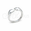Anillo Elegante 01.401.0003 Plata Rodinada, Diseño de Chunky y Gota, Pulido, Tono Plateado (Talla Unica)