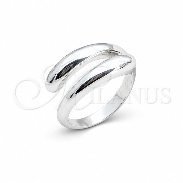 Anillo Elegante 01.401.0004 Plata Rodinada, Diseño de Chunky y Gota, Pulido, Tono Plateado (Talla Unica)