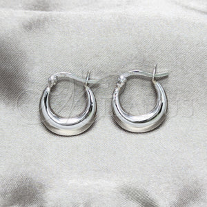 Argolla Pequeña 02.401.0107.17 Plata Rodinada, Diseño de Chunky, Pulido, Tono Plateado