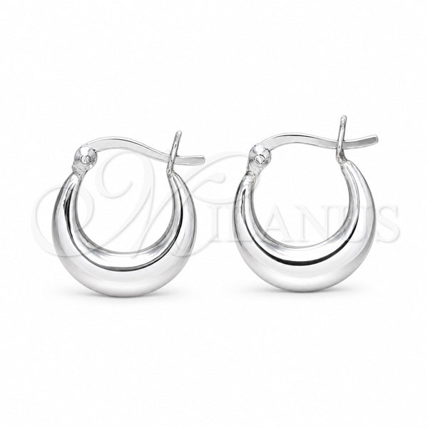 Argolla Pequeña 02.401.0107.17 Plata Rodinada, Diseño de Chunky, Pulido, Tono Plateado