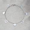 Pulsera de Dije 03.409.0172.07 Plata Rodinada, Diseño de Corazón, Pulido, Tono Plateado (Grosor 03 MM, 7 Pulgadas de Largo)