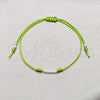 Pulsera Bolo Ajustable 03.426.0001.07 Plata Rodinada, Diseño de Bola, Algodón Verde, Tono Plateado (Grosor 03 MM, 7 Pulgadas de Largo)