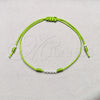 Pulsera Bolo Ajustable 03.426.0001.07 Plata Rodinada, Diseño de Bola, Algodón Verde, Tono Plateado (Grosor 03 MM, 7 Pulgadas de Largo)
