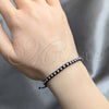 Pulsera Bolo Ajustable 03.426.0004.07 Plata Rodinada, Diseño de Bola, Algodón, Tono Plateado (Grosor 03 MM, 7 Pulgadas de Largo)