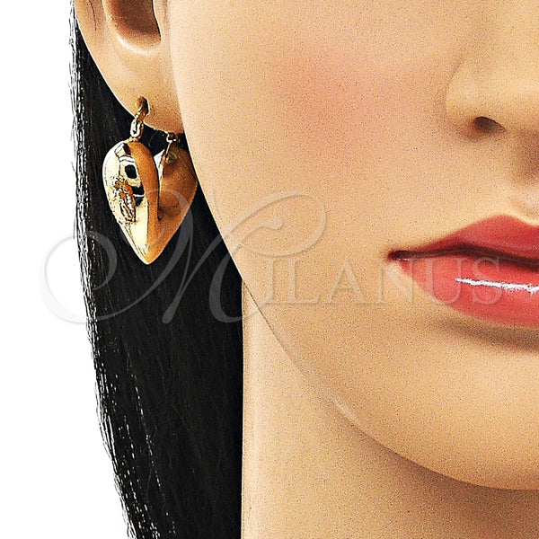 Argolla Mediana 02.253.0092.30 Oro Laminado, Diseño de Guadalupe y Corazón, Pulido, Tono Dorado