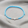 Pulsera Bolo Ajustable 003.426.0003.3.07 Plata Rodinada, Diseño de Bola y Corazón, Algodón, Tono Plateado (Grosor 06 MM, 7 Pulgadas de Largo)