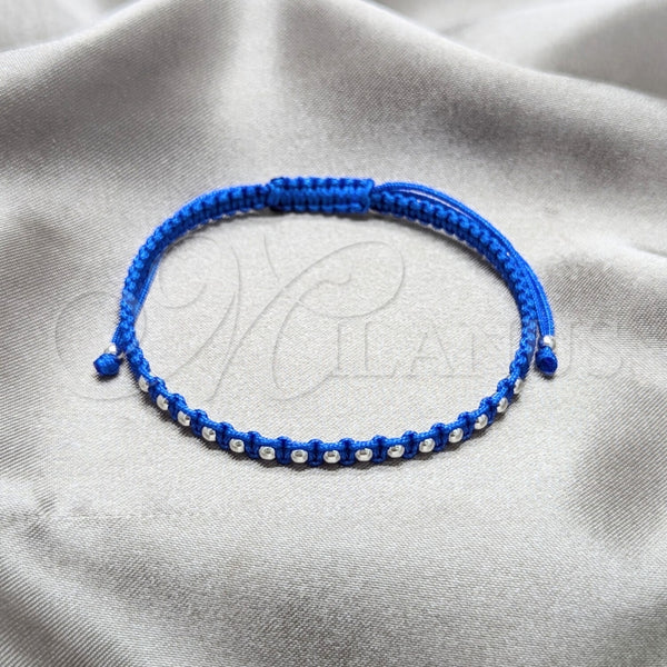 Pulsera Bolo Ajustable 03.426.0004.1.07 Plata Rodinada, Algodón, Tono Plateado (Grosor 03 MM, 7 Pulgadas de Largo)