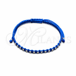 Pulsera Bolo Ajustable 03.426.0004.1.07 Plata Rodinada, Algodón, Tono Plateado (Grosor 03 MM, 7 Pulgadas de Largo)