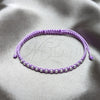 Pulsera Bolo Ajustable 03.426.0004.2.07 Plata Rodinada, Diseño de Bola, Algodón, Tono Plateado (Grosor 03 MM, 7 Pulgadas de Largo)