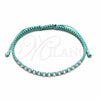 Pulsera Bolo Ajustable 03.426.0004.3.07 Plata Rodinada, Diseño de Bola, Algodón, Tono Plateado (Grosor 03 MM, 7 Pulgadas de Largo)