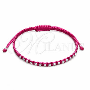Pulsera Bolo Ajustable 03.426.0004.5.07 Plata Rodinada, Diseño de Bola, Algodón, Tono Plateado (Grosor 03 MM, 7 Pulgadas de Largo)