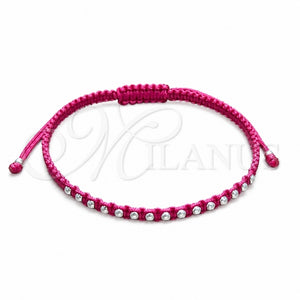 Pulsera Bolo Ajustable 03.426.0004.5.07 Plata Rodinada, Diseño de Bola, Algodón, Tono Plateado (Grosor 03 MM, 7 Pulgadas de Largo)