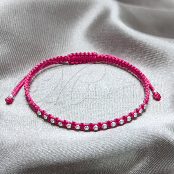 Pulsera Bolo Ajustable 03.426.0004.5.07 Plata Rodinada, Diseño de Bola, Algodón, Tono Plateado (Grosor 03 MM, 7 Pulgadas de Largo)