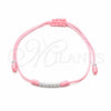 Pulsera Bolo Ajustable 03.426.0001.3.07 Plata Rodinada, Diseño de Bola, Algodón Azul, Tono Plateado (Grosor 03 MM, 7 Pulgadas de Largo)