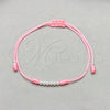 Pulsera Bolo Ajustable 03.426.0001.3.07 Plata Rodinada, Diseño de Bola, Algodón Azul, Tono Plateado (Grosor 03 MM, 7 Pulgadas de Largo)
