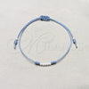 Pulsera Bolo Ajustable 03.426.0001.5.07 Plata Rodinada, Diseño de Bola, Algodón Azul, Tono Plateado (Grosor 03 MM, 7 Pulgadas de Largo)