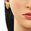 Arete Dormilona 02.156.0694 Oro Laminado, Diseño de Corazón, Pulido, Tono Dorado