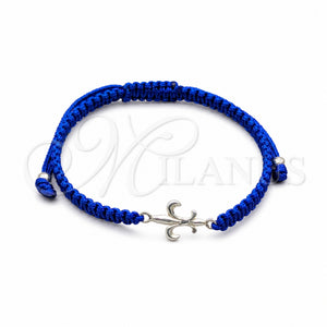 Pulsera Bolo Ajustable 03.426.0040.07 Plata Rodinada, Algodón, Tono Plateado (Grosor 04 MM, 7 Pulgadas de Largo)