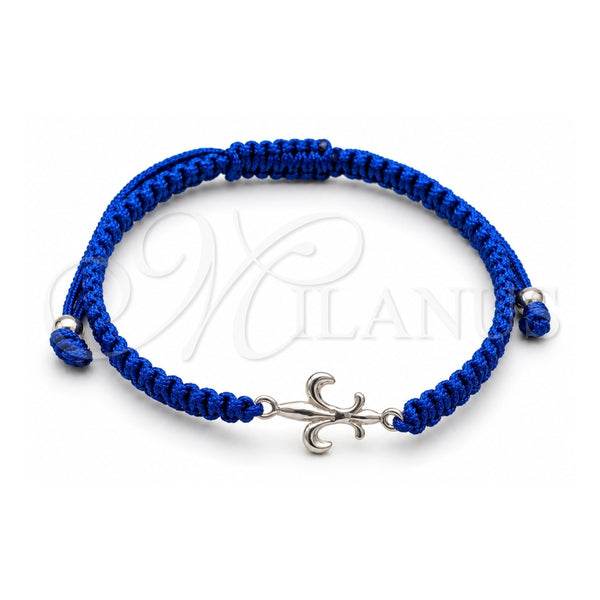 Pulsera Bolo Ajustable 03.426.0040.07 Plata Rodinada, Algodón, Tono Plateado (Grosor 04 MM, 7 Pulgadas de Largo)
