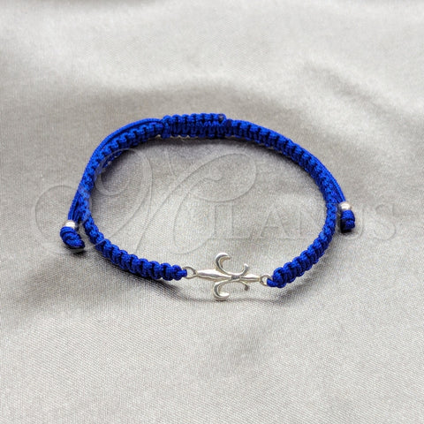 Pulsera Bolo Ajustable 03.426.0040.07 Plata Rodinada, Algodón, Tono Plateado (Grosor 04 MM, 7 Pulgadas de Largo)