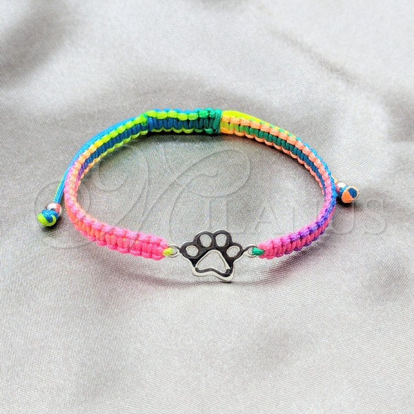 Pulsera Bolo Ajustable 03.426.0042.07 Plata Rodinada, Algodón, Tono Plateado (Grosor 04 MM, 7 Pulgadas de Largo)