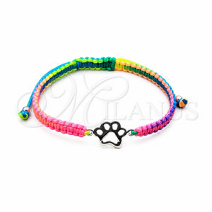 Pulsera Bolo Ajustable 03.426.0042.07 Plata Rodinada, Algodón, Tono Plateado (Grosor 04 MM, 7 Pulgadas de Largo)