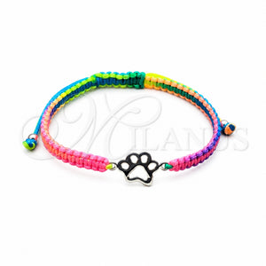Pulsera Bolo Ajustable 03.426.0042.07 Plata Rodinada, Algodón, Tono Plateado (Grosor 04 MM, 7 Pulgadas de Largo)