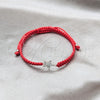 Pulsera Bolo Ajustable 03.426.0044.07 Plata Rodinada, Diseño de Estrella, con Cristal Blanca, Algodón, Tono Plateado (Grosor 04 MM, 7 Pulgadas de Largo)