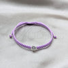 Pulsera Bolo Ajustable 03.426.0045.07 Plata Rodinada, con Zirconia Cubica Blanca, Algodón, Tono Plateado (Grosor 04 MM, 7 Pulgadas de Largo)