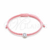 Pulsera Bolo Ajustable 03.426.0045.1.07 Plata Rodinada, con Zirconia Cubica Blanca, Algodón, Tono Plateado (Grosor 04 MM, 7 Pulgadas de Largo)