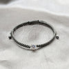 Pulsera Bolo Ajustable 03.426.0045.2.07 Plata Rodinada, con Zirconia Cubica Blanca, Algodón, Tono Plateado (Grosor 04 MM, 7 Pulgadas de Largo)