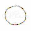 Pulsera Elegante 03.426.0048.07 Plata Rodinada, Diseño de Bola, con Cristal Multicolor, Pulido, Tono Plateado (Grosor 03 MM, 7 Pulgadas de Largo)