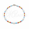 Pulsera Elegante 03.426.0056.07 Plata Rodinada, Diseño de Bola, con Perla Blanca y Cristal Multicolor, Pulido, Tono Plateado (Grosor 06 MM, 7 Pulgadas de Largo)