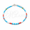 Pulsera Elegante 03.426.0057.07 Plata Rodinada, Diseño de Bola, con Perla Blanca y Cristal Multicolor, Pulido, Tono Plateado (Grosor 04 MM, 7 Pulgadas de Largo)